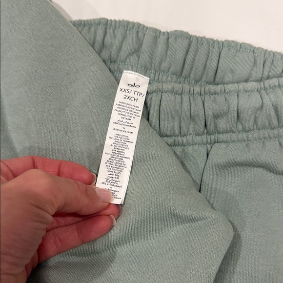 ALO Yoga Sage Green Lounge Sweatshirt & Joggers Set - Picture 3 of 6